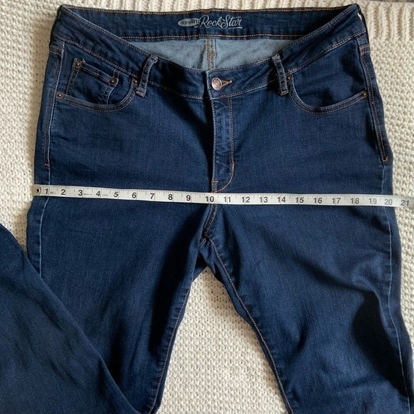 Women's Old Navy Rockstar Super Skinny Denim Jeans Mid Rise, 14 Dark Wash - Picture 5 of 8